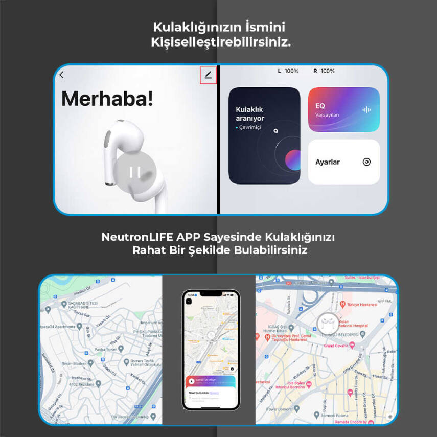 Neutron GPS Takipli Akıllı Bluetooth Kulaklık - 5