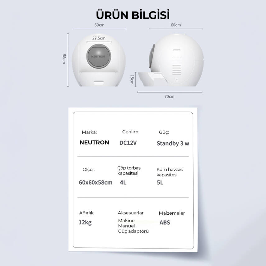 Neutron Akıllı Kedi Tuvaleti - 14
