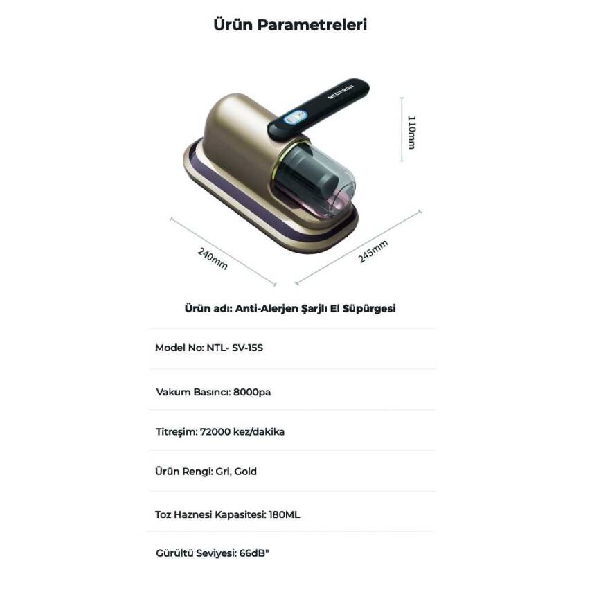Neutron Anti Alerjen Şarjlı El Süpürgesi - 6