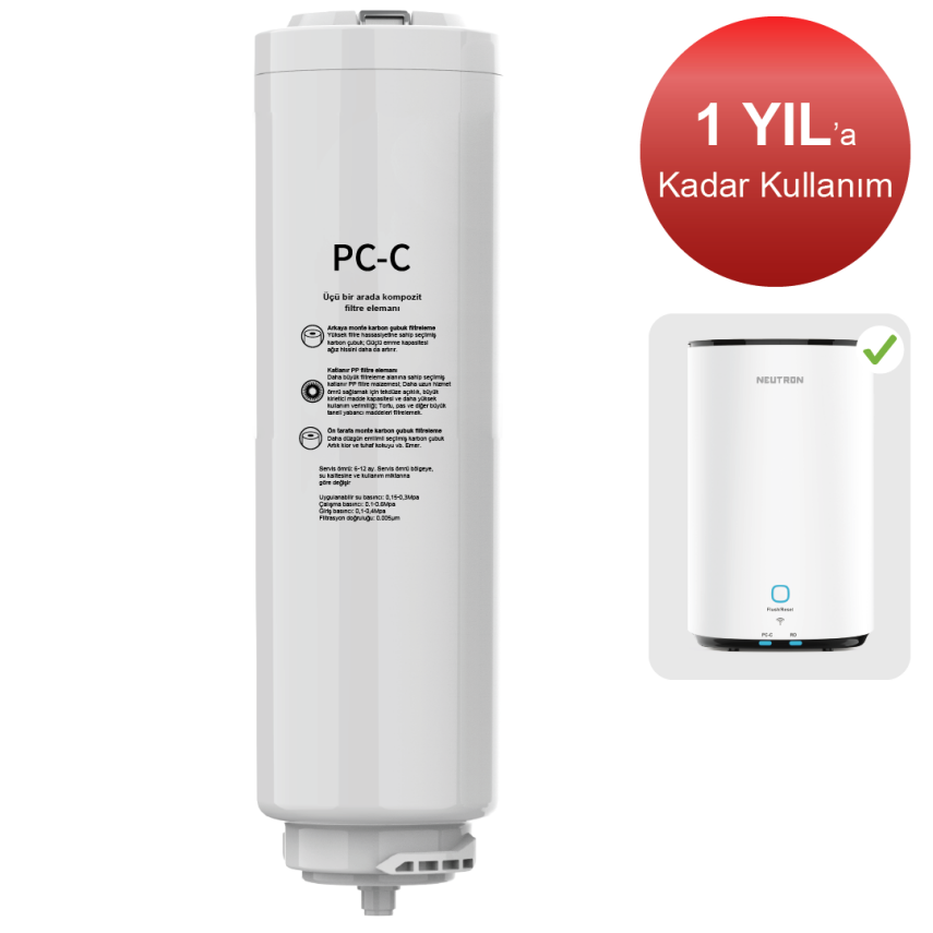 Neutron NTL-SU60WB Akıllı Su Arıtma Cihazı PC-C Karbon Filtre - 1