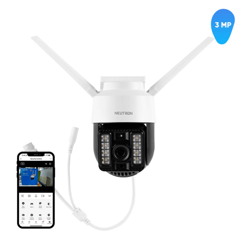 Neutron Alarmlı 3MP Pan/Tilt Dış Mekan IP Kamera - 1