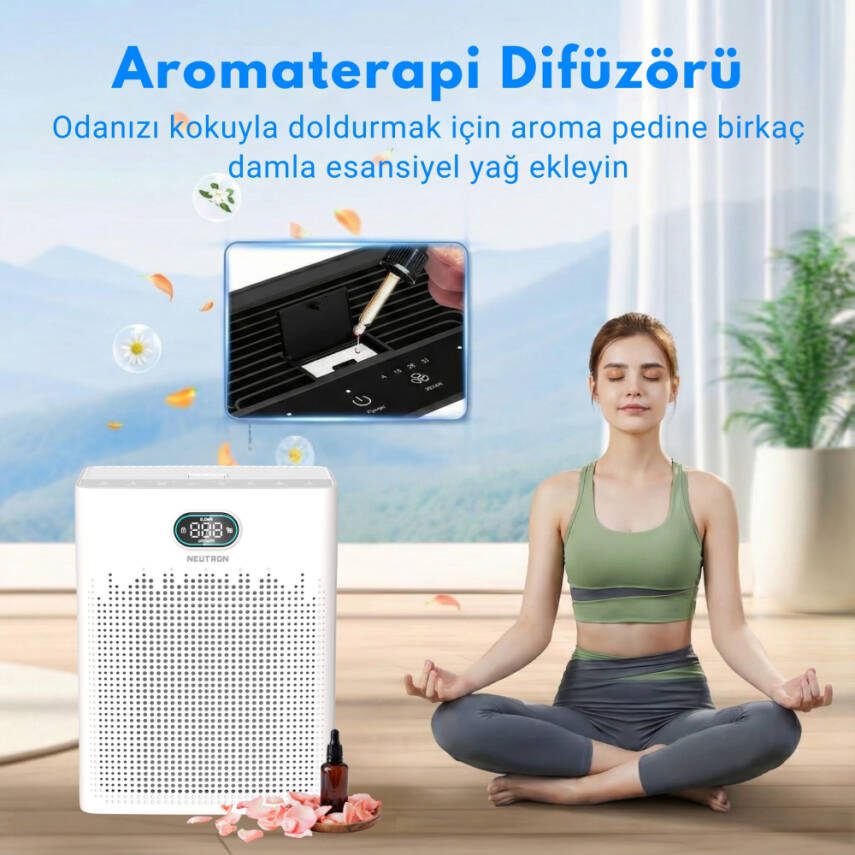NEUTRON Hepa 13 Filtreli Hava Temizleyici, 3 Katmanlı Filtre, Akıllı Hava Temizleme Cihazı - 8
