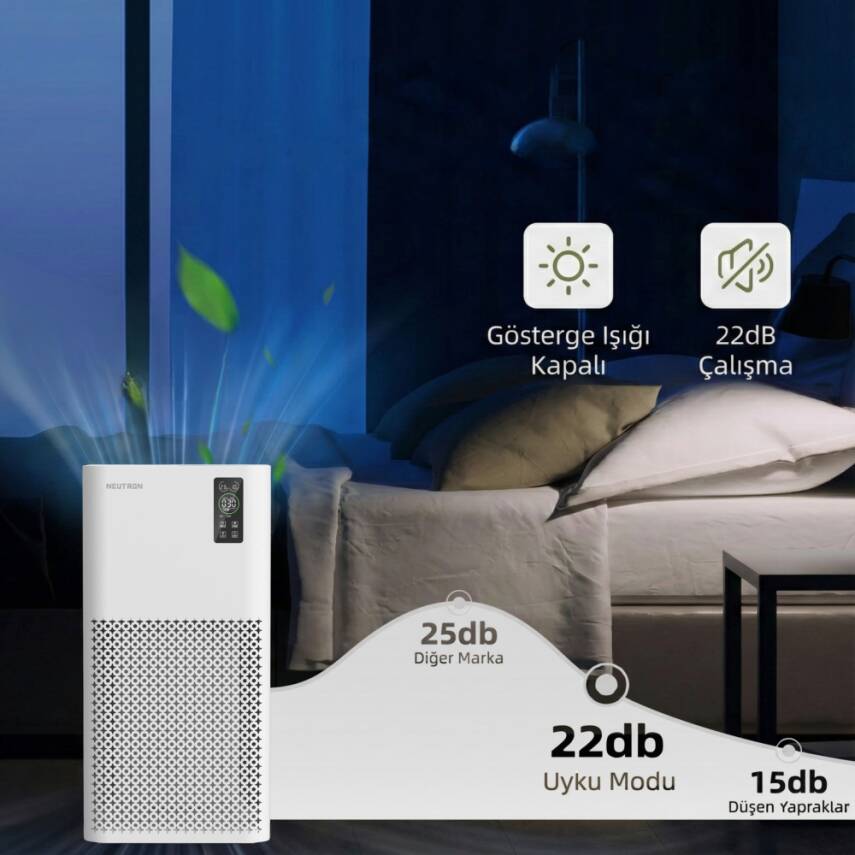 NEUTRON Hepa 13 Filtreli Hava Temizleyici, 3 Katmanlı Filtre, Geniş Ortamlar için Hava Temizleme Cihazı - 3