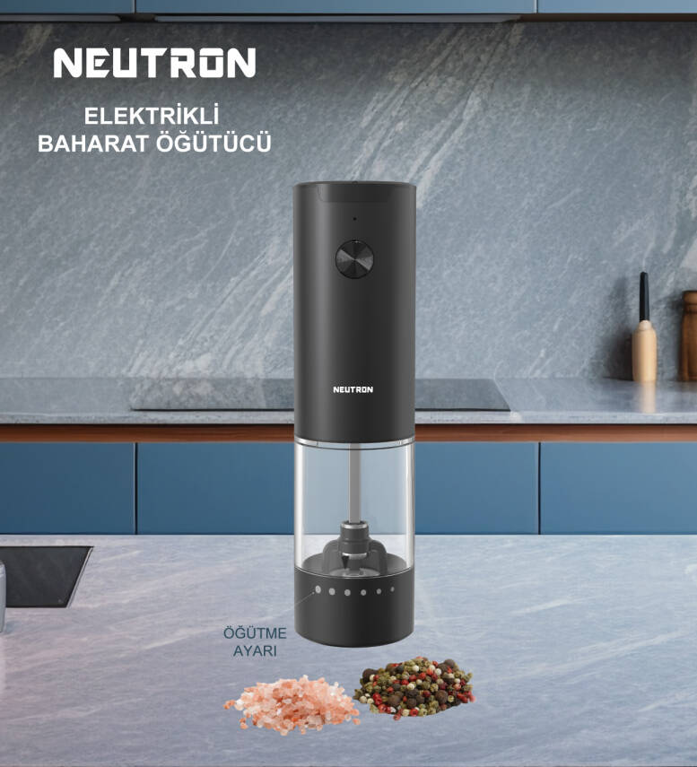 Neutron Dıştan Öğütme Ayarlı Elektrikli Tuz/Baharat Öğütücü Tekli - 1