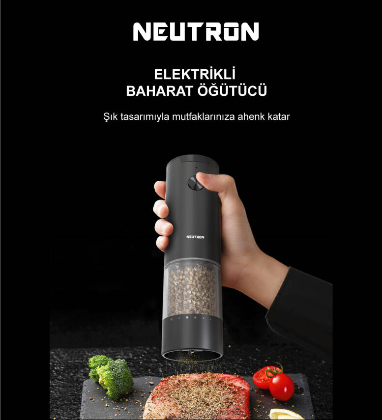 Neutron Dıştan Öğütme Ayarlı Elektrikli Tuz/Baharat Öğütücü Tekli - 2