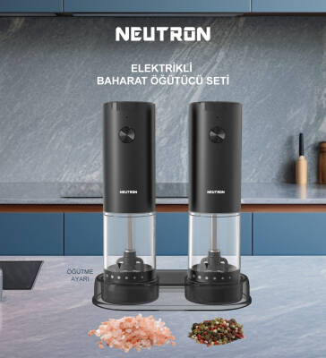 Neutron Dıştan Öğütme Ayarlı Elektrikli Tuz/Baharat Öğütücü İkili - 1