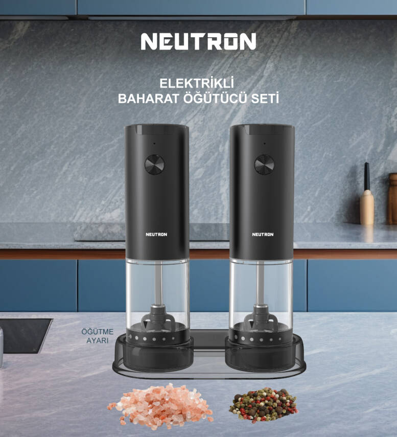 Neutron Dıştan Öğütme Ayarlı Elektrikli Tuz/Baharat Öğütücü İkili - 1