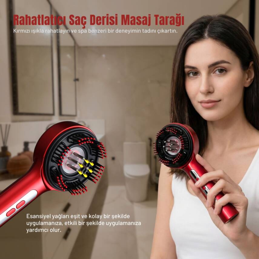 NEUTRON Şarjlı Saç Masaj ve Bakım Tarağı, Taşınabilir Şarj Edilebilir Saç Derisi Tarağı - 4