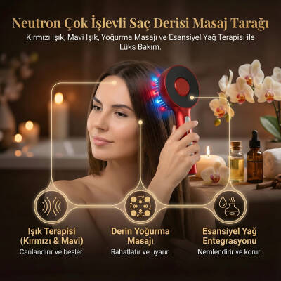 NEUTRON Şarjlı Saç Masaj ve Bakım Tarağı, Taşınabilir Şarj Edilebilir Saç Derisi Tarağı - 6