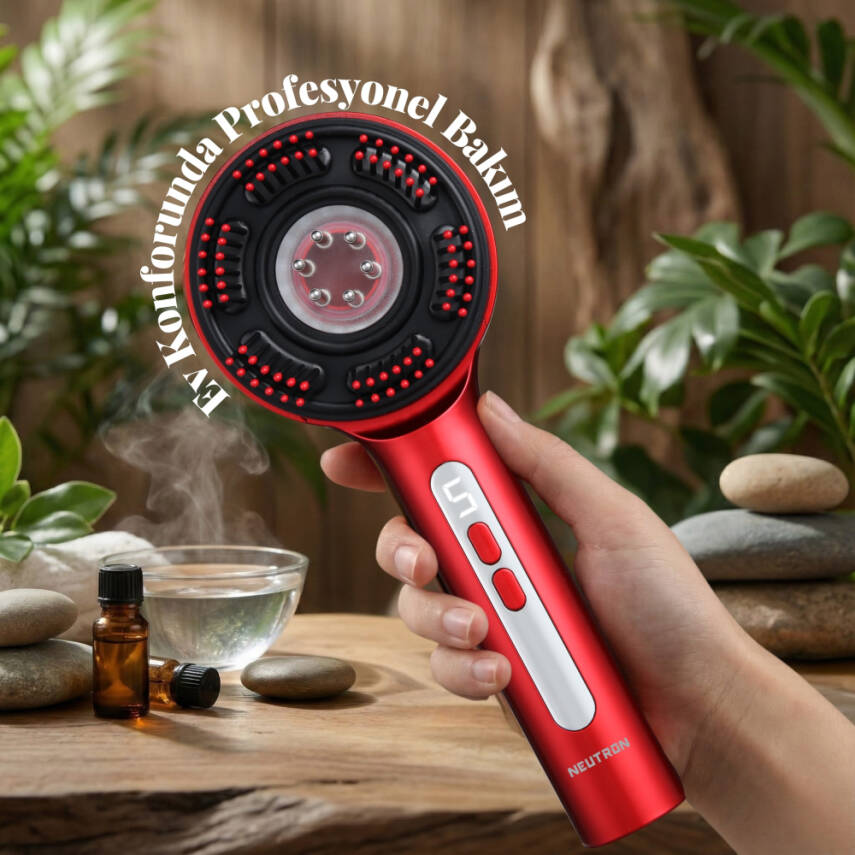 NEUTRON Şarjlı Saç Masaj ve Bakım Tarağı, Taşınabilir Şarj Edilebilir Saç Derisi Tarağı - 7