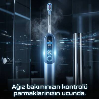 NEUTRON Şarjlı Sonik Diş Fırçası, Dijital Ekranlı Şarjlı Diş Fırçası (Silver) - 2