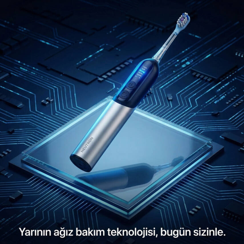 NEUTRON Şarjlı Sonik Diş Fırçası, Dijital Ekranlı Şarjlı Diş Fırçası (Siyah) - 2