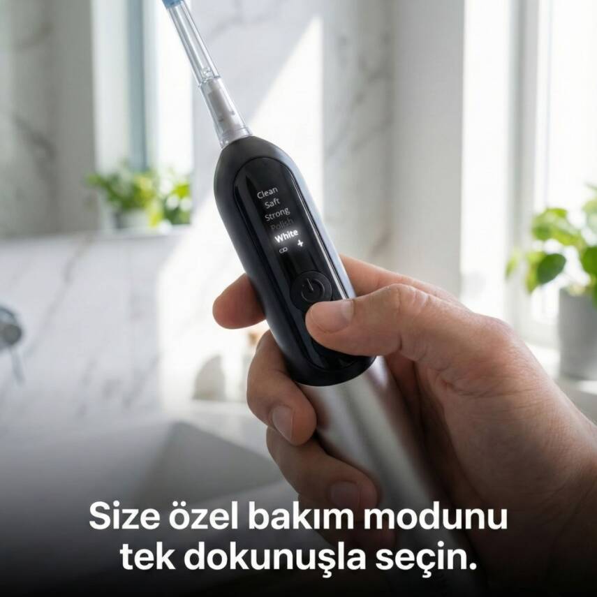 NEUTRON Şarjlı Sonik Diş Fırçası, Dijital Ekranlı Şarjlı Diş Fırçası (Siyah) - 3