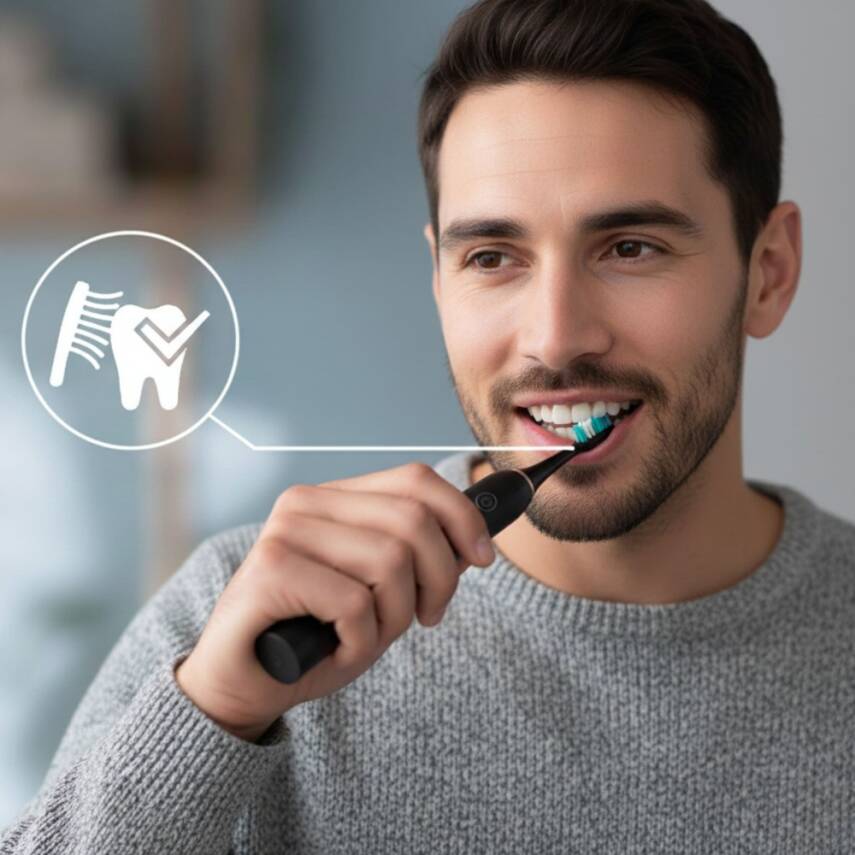 NEUTRON Şarjlı Sonik Diş Fırçası, Şarjlı Siyah Diş Fırçası - 2