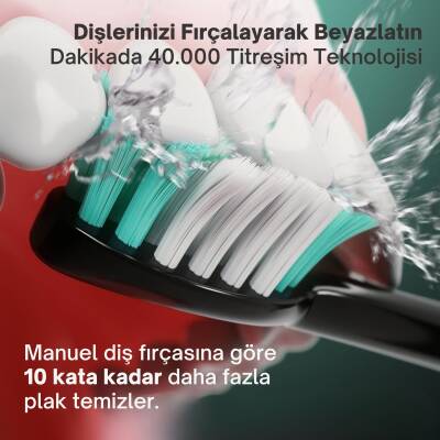 NEUTRON Şarjlı Sonik Diş Fırçası, Şarjlı Siyah Diş Fırçası - 4