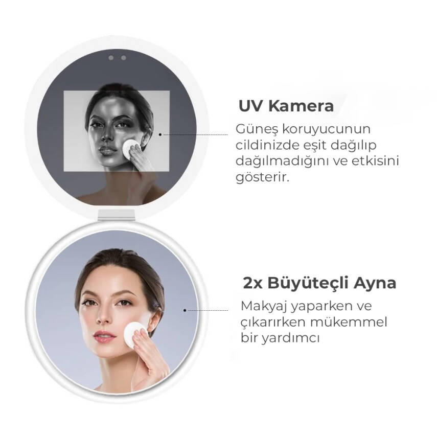 Neutron UV Kameralı Taşınabilir Kompakt Makyaj Aynası - 2